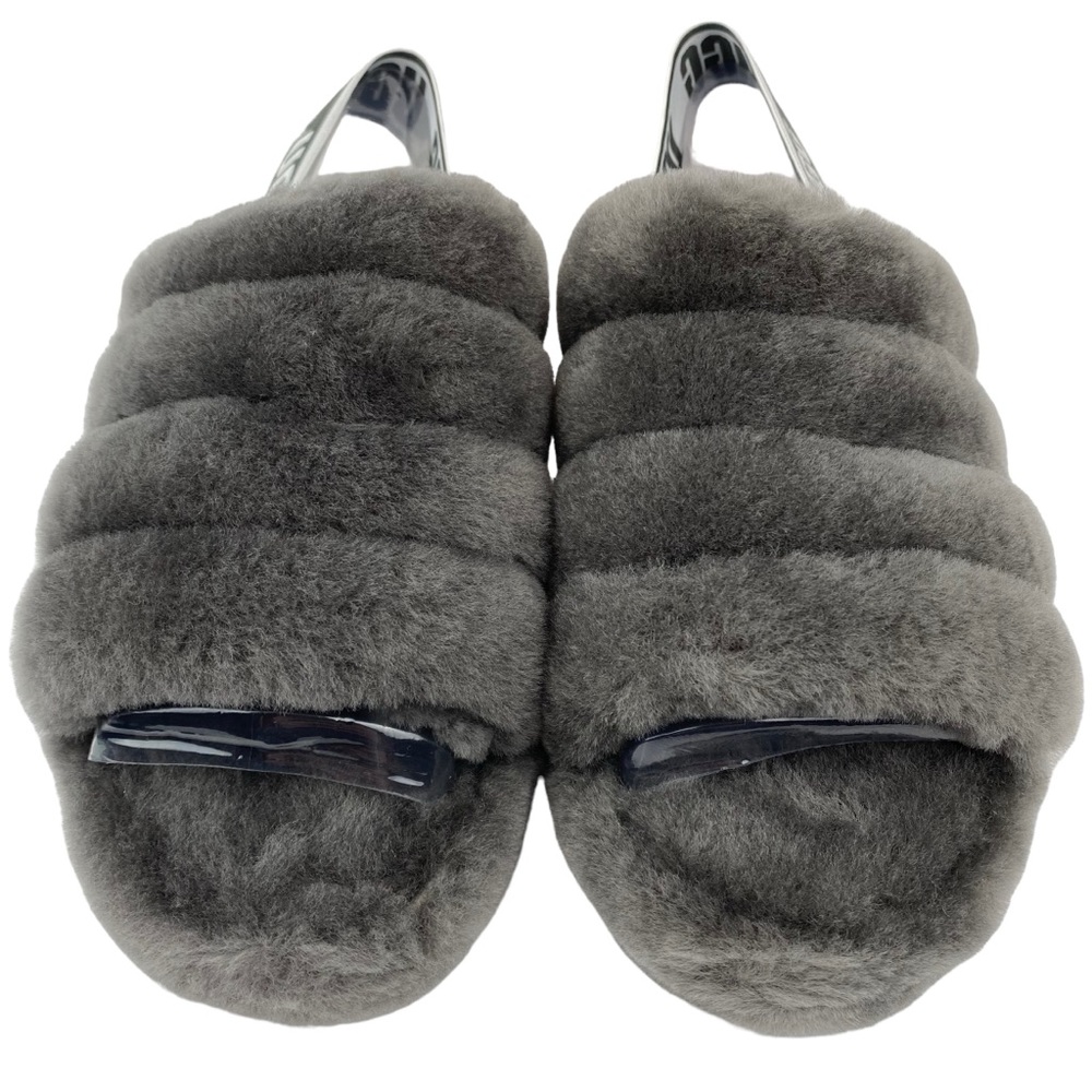 UGG Fluff Yeah Slide Charcoal Gray CHRC 1095119 NEW Women’s Size 8 - Picture 6 of 10
